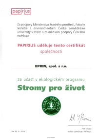 Papirius Stromy pro ivot 2004