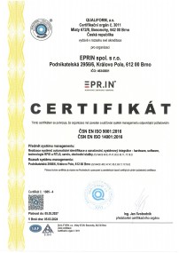 ISO 9001-2016 +  ISO 14001-2016 CZ