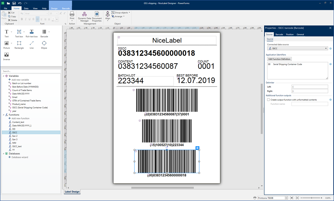 Label printing software NiceLabel 