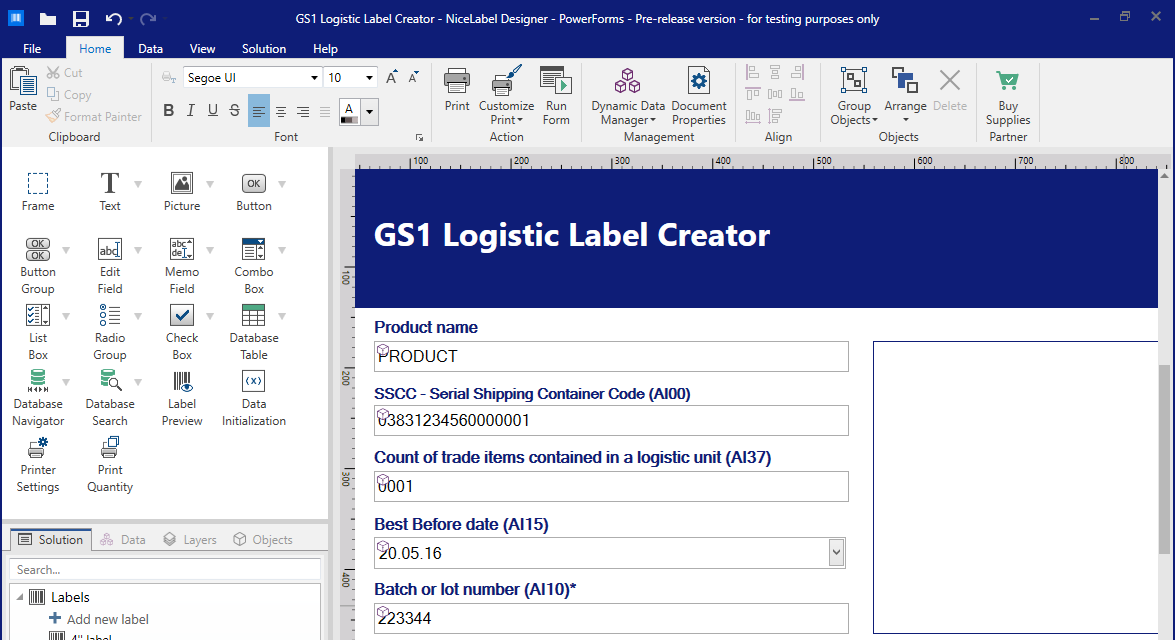 Software pro tisk etiket Loftware NiceLabel PowerForms Eprin.cz